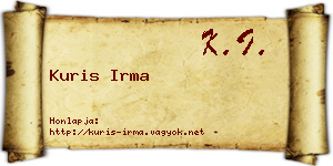 Kuris Irma névjegykártya