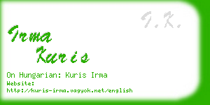 irma kuris business card